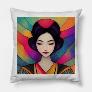 Japanese Woman - Enhance Creative Pillow
