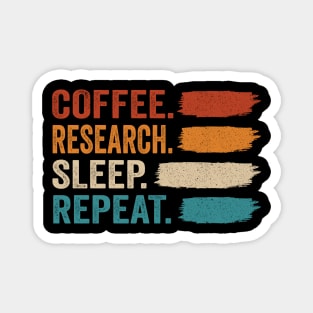 Coffee eat research sleep repeat Magnet