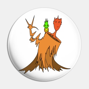 "Tree Dude - Stylized Tree Holding up the 'I Love You' Symbol" Pin