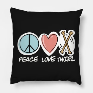 Peace Love Twirl symbol design Pillow