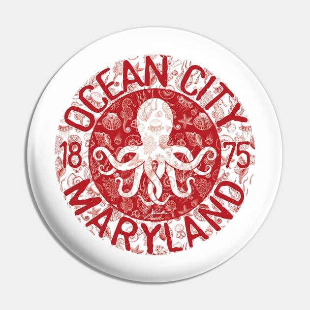 Ocean City, Maryland, Octopus Pin by jcombs