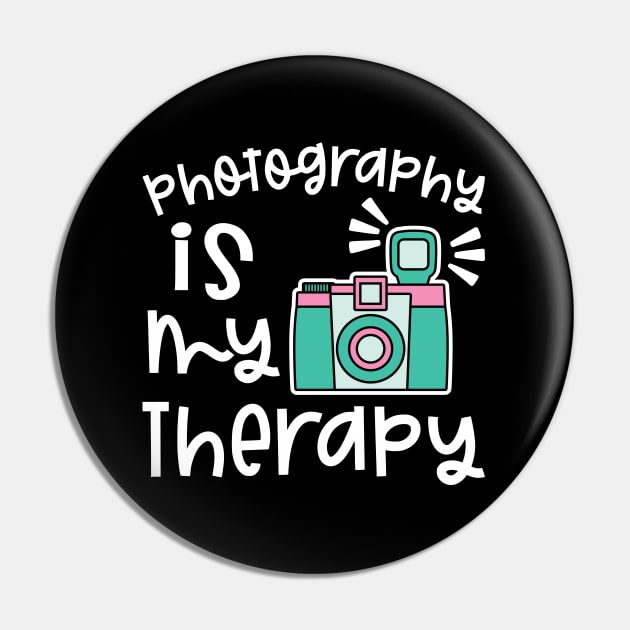 Photography Is My Therapy Camera Pin by GlimmerDesigns