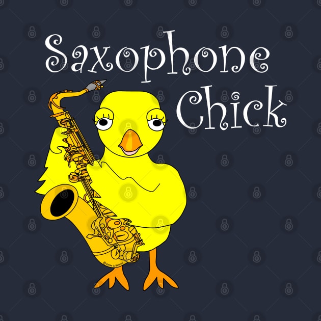 Saxophone Chick White Text by Barthol Graphics