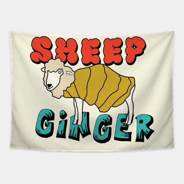 Sheep Ginger Tapestry by IAKUKI