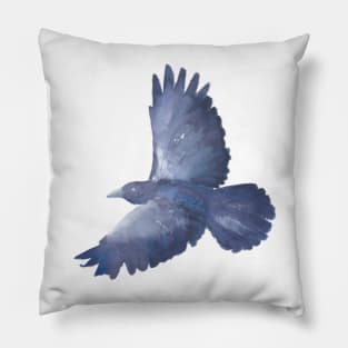 Crow, watercolor painting Pillow