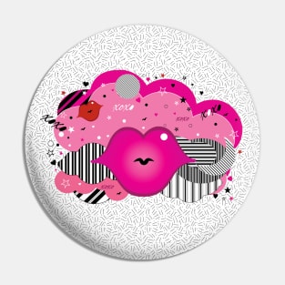 Rose Big Lips Abstract Design Pin