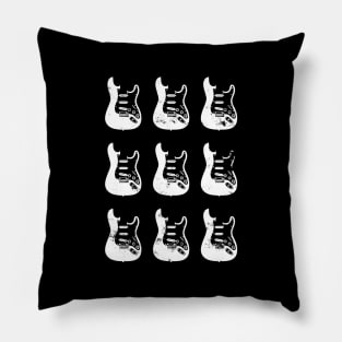 S-Style Electric Guitar Bodies Dark Theme Pillow