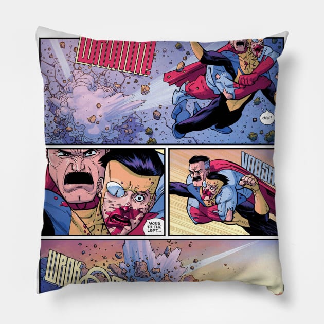 comic strip invincible Pillow by super villain