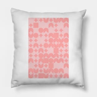 Girly Pinkish Geometric Pattern - Flowers & Stars #16 Pillow