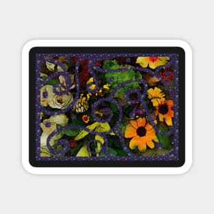 Jewel tone floral print Magnet