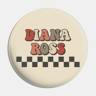 Diana Ross Checkered Retro Groovy Style Pin