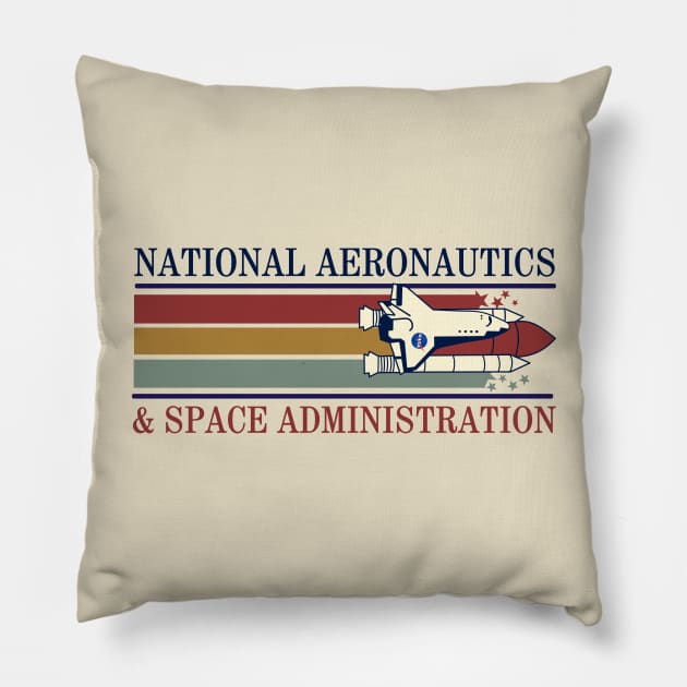 Retro Nasa Stripes Pillow by OniSide