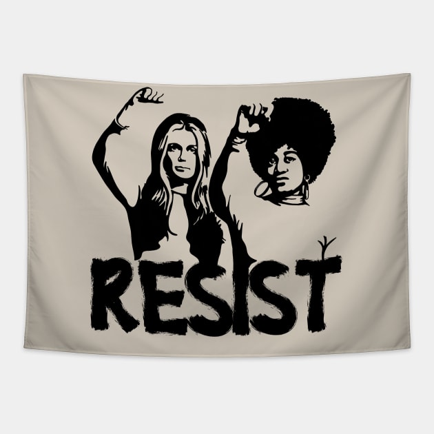 Gloria Steinem and Angela Davis Portrait Tapestry by Slightly Unhinged