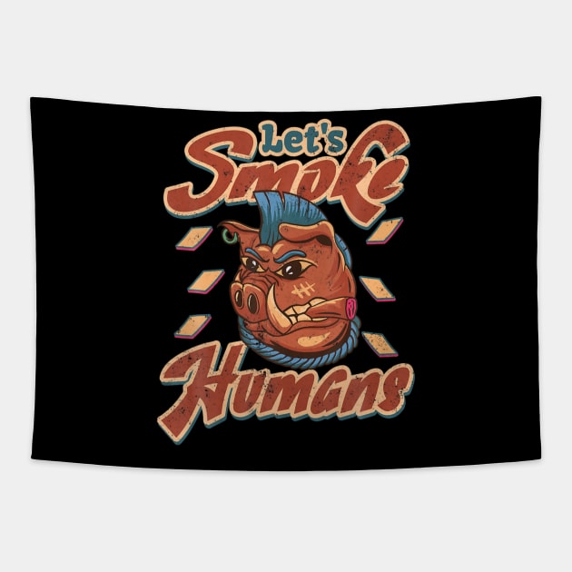 Smoke that pig barbecue smoker i love pigs clean Tapestry by Tianna Bahringer