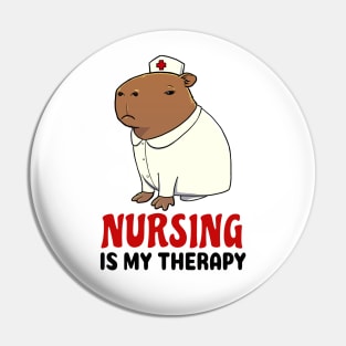 Nursing is my therapy Capybara Pin