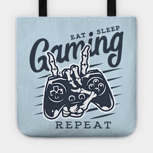 Eat Sleep Gaming Repeat skull Old School Gamer console Tote