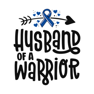 Husband Of A Warrior Blue Family Colon Cancer Awareness T-Shirt