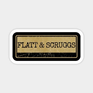 Aliska text black retro - Flatt & Scruggs Magnet