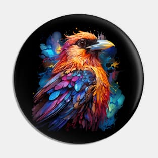 Crow Rainbow Pin
