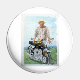 This is a watercolour painting from a photo of a good friend with his HRD Vincent Pin