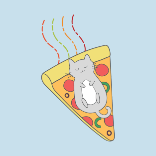 Pizza Cat Snoozing in Space T-Shirt