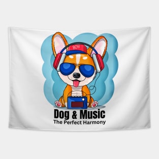 Dog And Music The Perfect Harmony Animal Music Tapestry