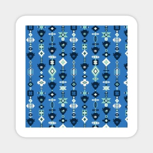 Aztec Boho Tribal Blue Magnet