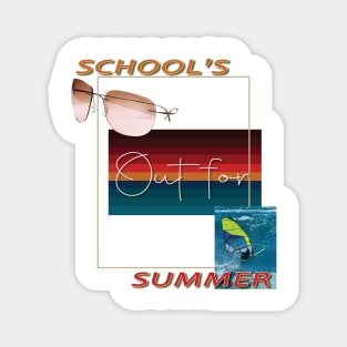 cute retro last day of school school's out for summer teacher Magnet