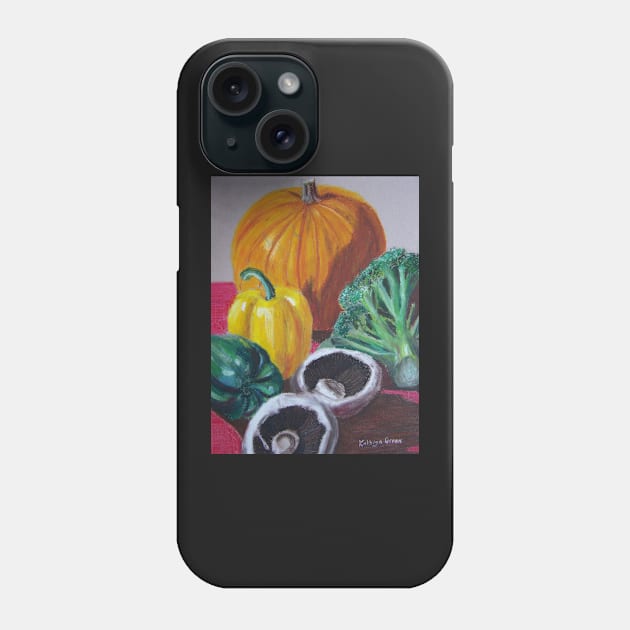 Vegetables still life in oil pastels Phone Case by thryngreen