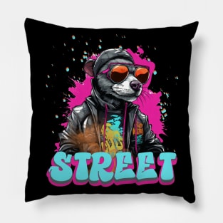 Colorful Rat Street Life Pillow