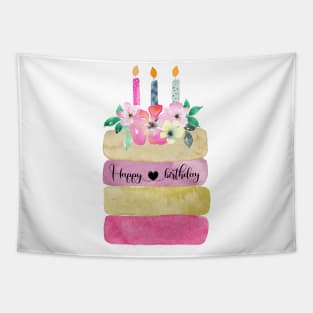 Happy birthday cake Tapestry