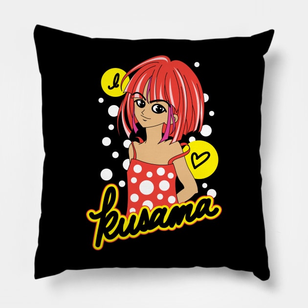 I Love Kusama Pillow by BONSTERxBONSTER