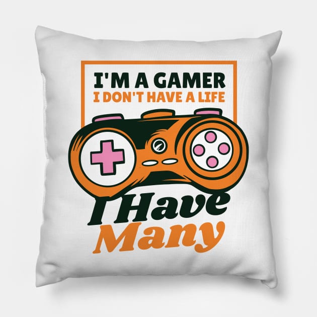 GAMER LIFE Pillow by madeinchorley