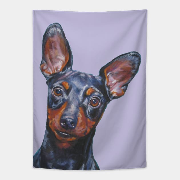 Miniature Pinscher Fine Art Painting Tapestry by LASHEPARD