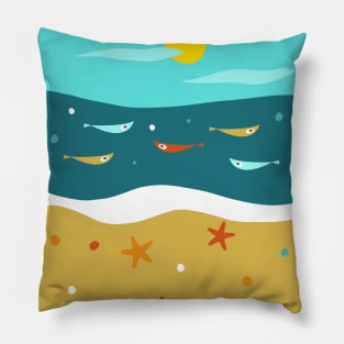 Atomic Age Mid Century Summer Beach II Pillow