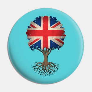 Tree of Life with Union Jack British Flag Pin