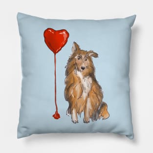 Watercolor Shetland sheepdog Pillow