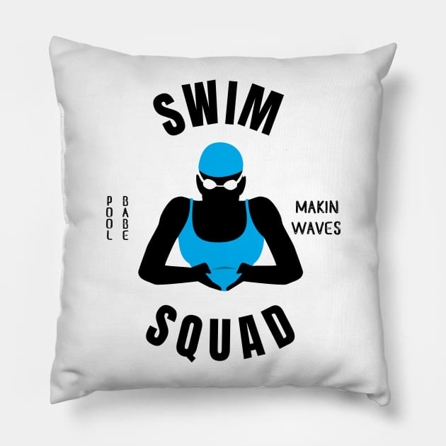 Women Breaststroke Swim Squad Girls Swimming Gift Pillow by atomguy