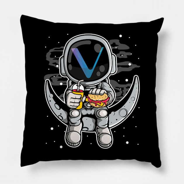 Astronaut Fastfood Vechain Crypto VET Coin To The Moon Token Cryptocurrency Wallet Birthday Gift For Men Women Kids Pillow by Thingking About