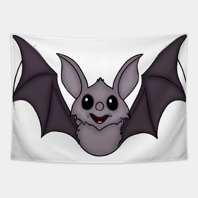 Cute Bat Drawing Tapestry by Play Zoo