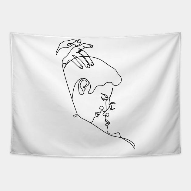 Line art tapestry hot sale