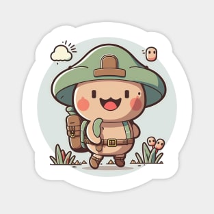 Cute happy kawaii boy scout exploring the nature Magnet