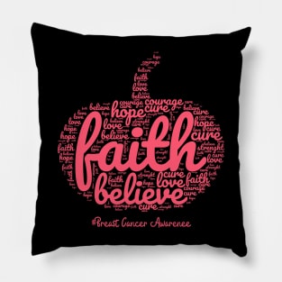 Womens Breast Cancer Awareness Month Funny Pink Pumpkin Halloween Pillow