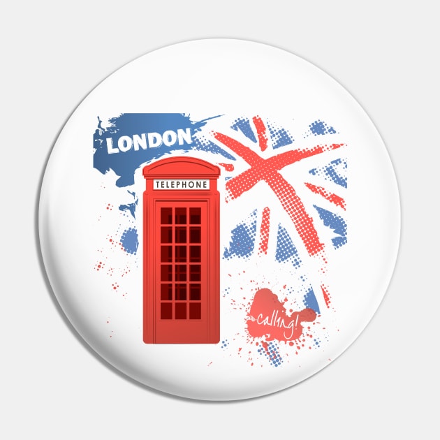 London Souvenir Pin by Happy Art Designs