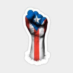 Flag of Puerto Rico on a Raised Clenched Fist Magnet