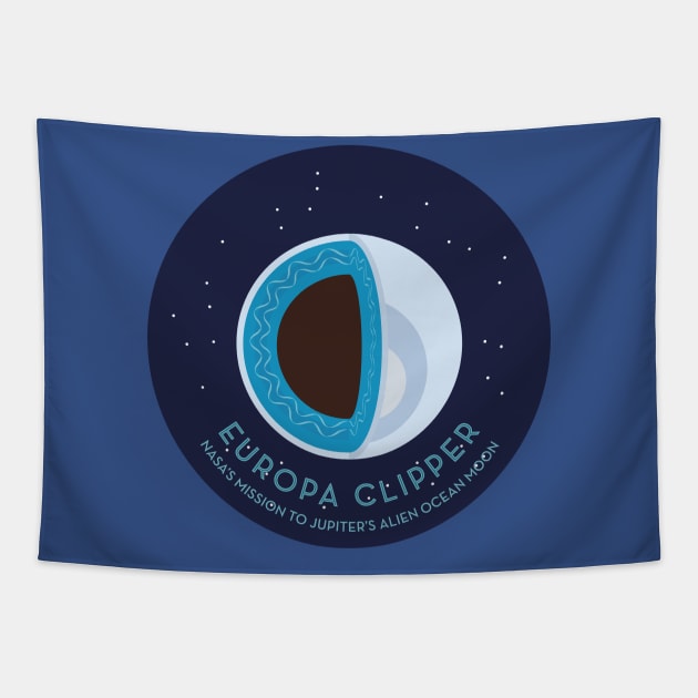 Europa Clipper, Jupiter s Alien Ocean Moon Tapestry by Markadesign