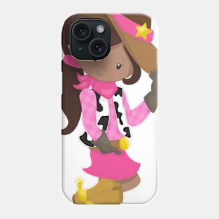 African American Girl, Cowgirl, Sheriff, Western Phone Case