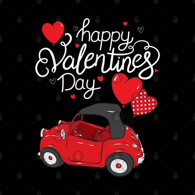 Red Truck With Hearts Happy Valentine's Day Gifts For Girls Women by Herotee