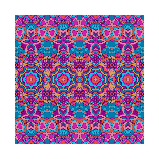 Colorful Mosaic Aztec Pattern Indian Mexican Ethnic Oriental Rug by jodotodesign