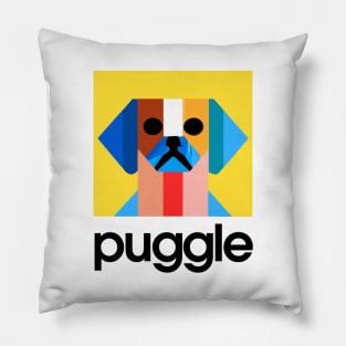 Puggle Art Dog Owner Vintage Funny Puggle Pillow